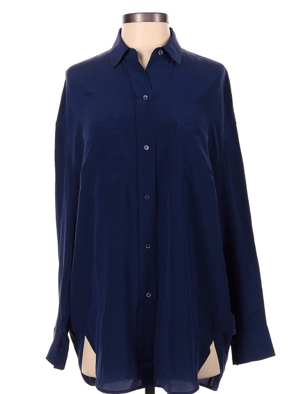 Vince blue silk button down